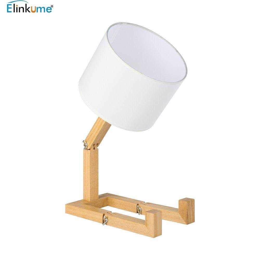 Elinkume Cute Desk Lamp,Unique Table Lamps,Wood Bedside Table Lamp Fun Funky Person Lamp Wooden Robot Cute Lamps for Bedrooms - Image 3