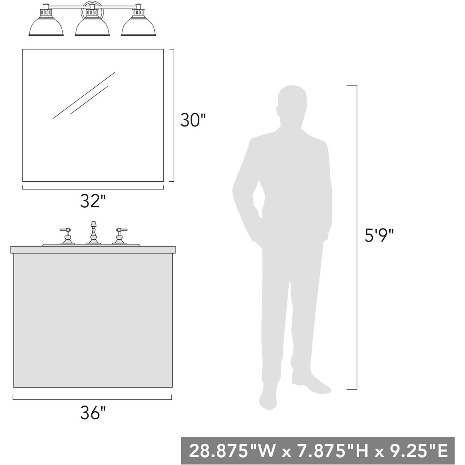 Golden Lighting Kinsley 3 Light Bath Vanity 0865-BA3 AGV - Image 4