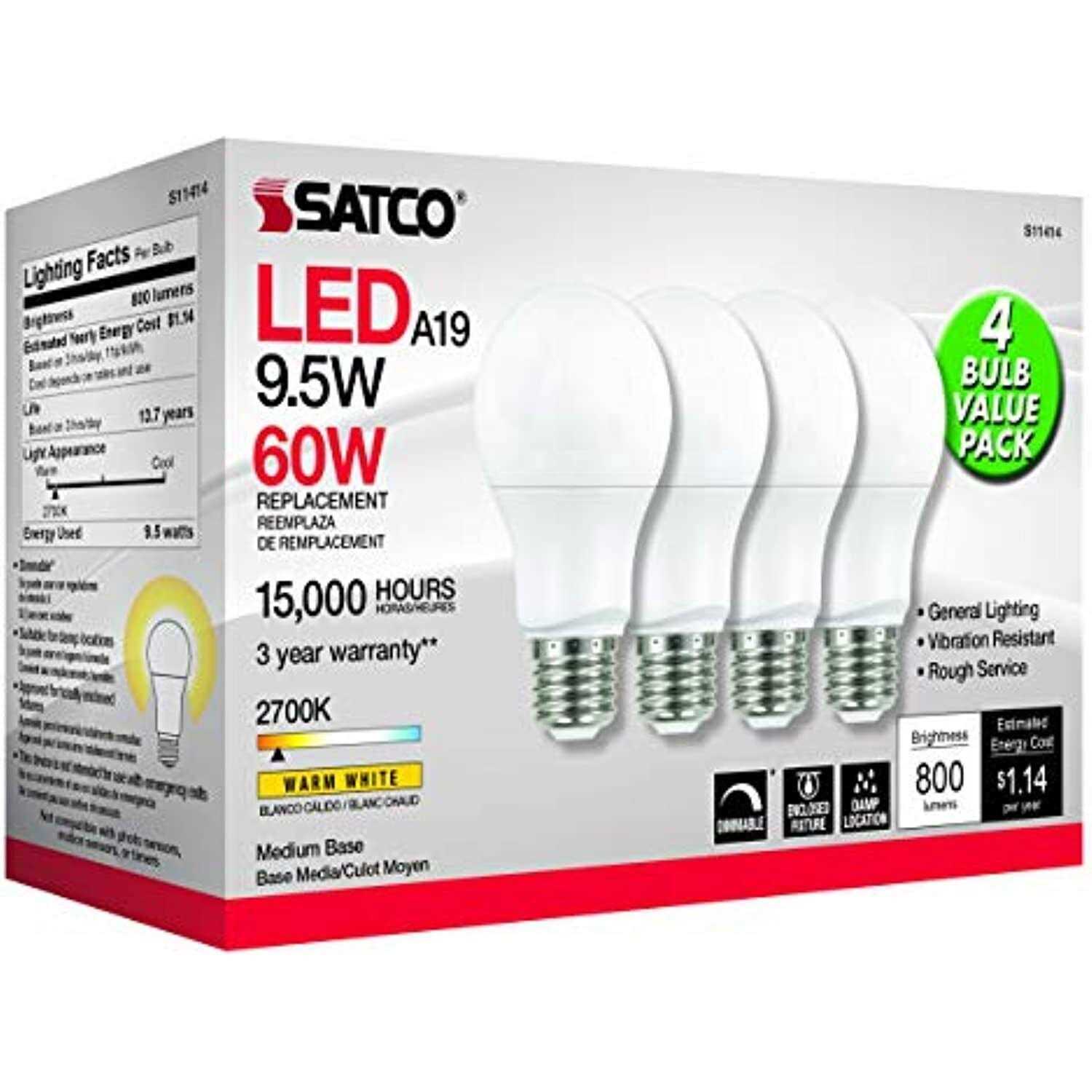 Satco A19 Medium LED Bulb - Image 5