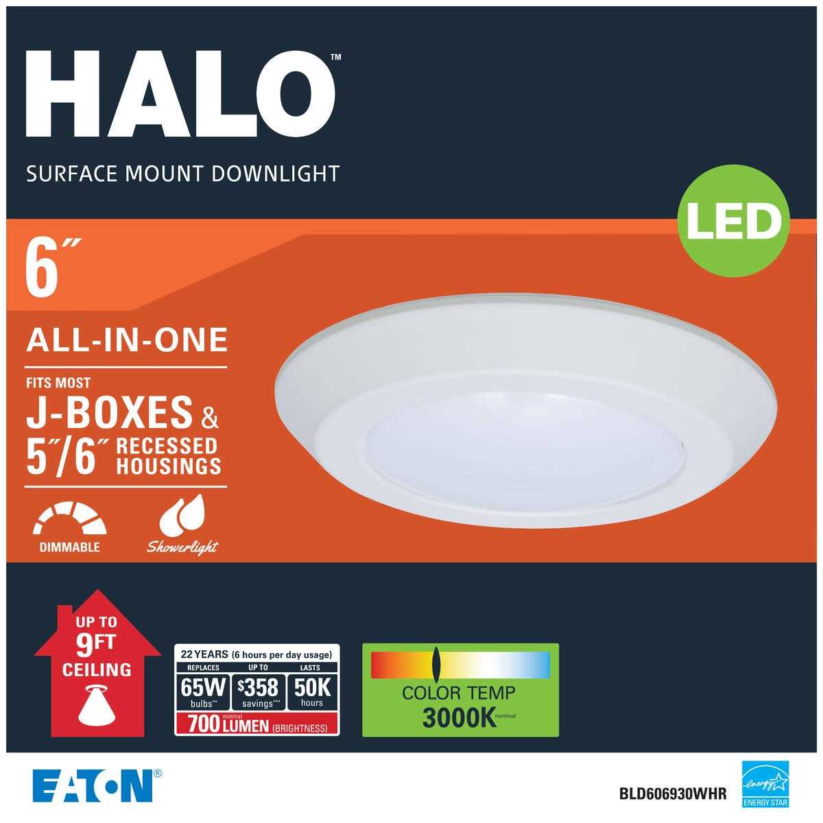 Halo 6 in. White Integrated LED Recessed Ceiling Mount Light Trim at 3000K Soft White Title 20 Compliant (2-Pack) - Image 4