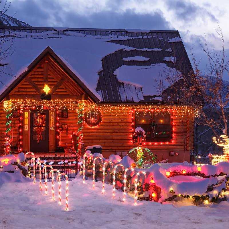 COOLWUFAN 28 Christmas Candy Cane Pathway Markers Set of 12 Pack Christmas Outdoor Decorations Pathway Lights with 72 Warm Lights for Christmas - Image 4