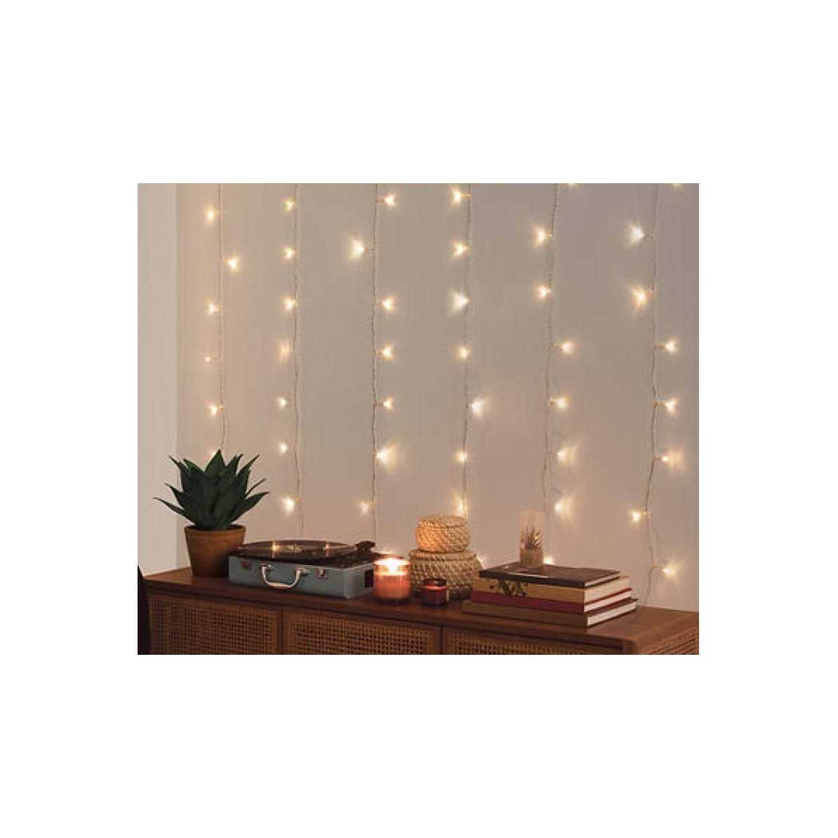 Merkury Warm Cascading Curtain Lights