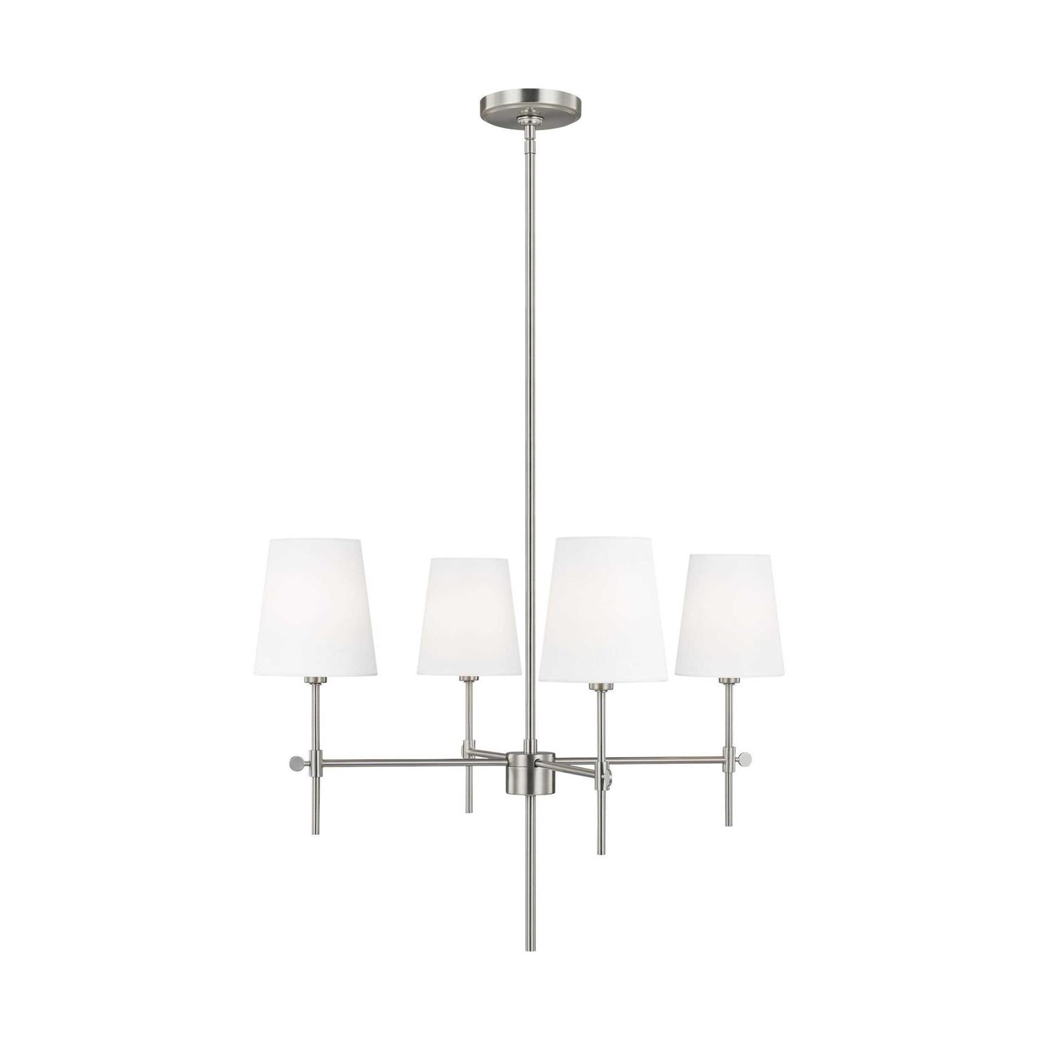 Visual Comfort Studio Baker Four Light Chandelier Brushed Nickel - Image 5