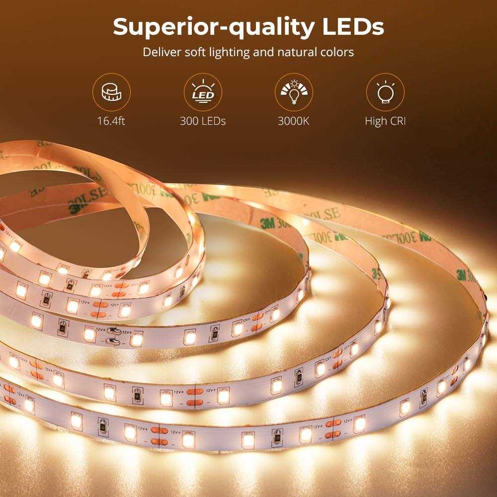 govee warm white led strip lights bright 300 leds 3000k dimmable light strip - Image 3