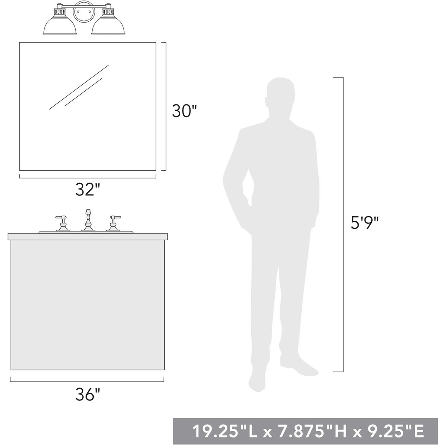 Golden Lighting Kinsley 2 Light Bath Vanity 0865-BA2 AGV - Image 4