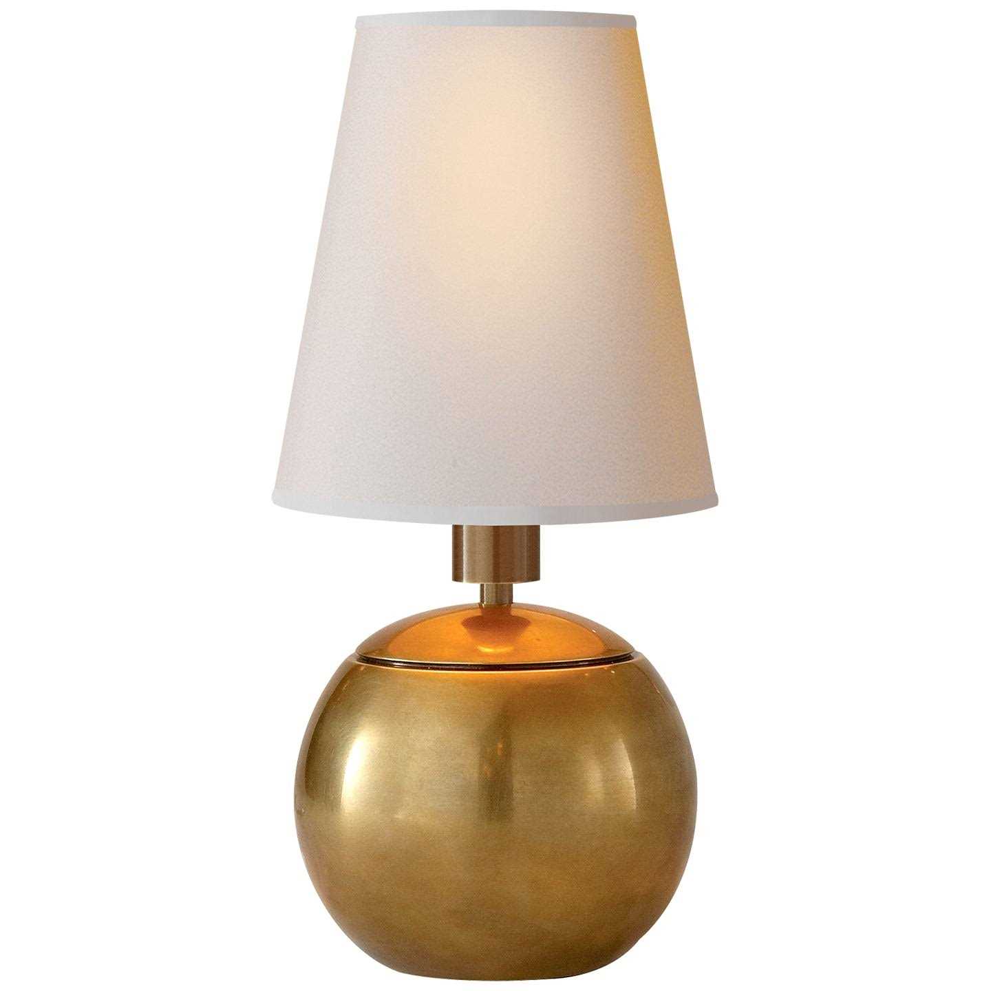 Visual Comfort Signature Tiny Terri Round Accent Lamp Linen - Image 3