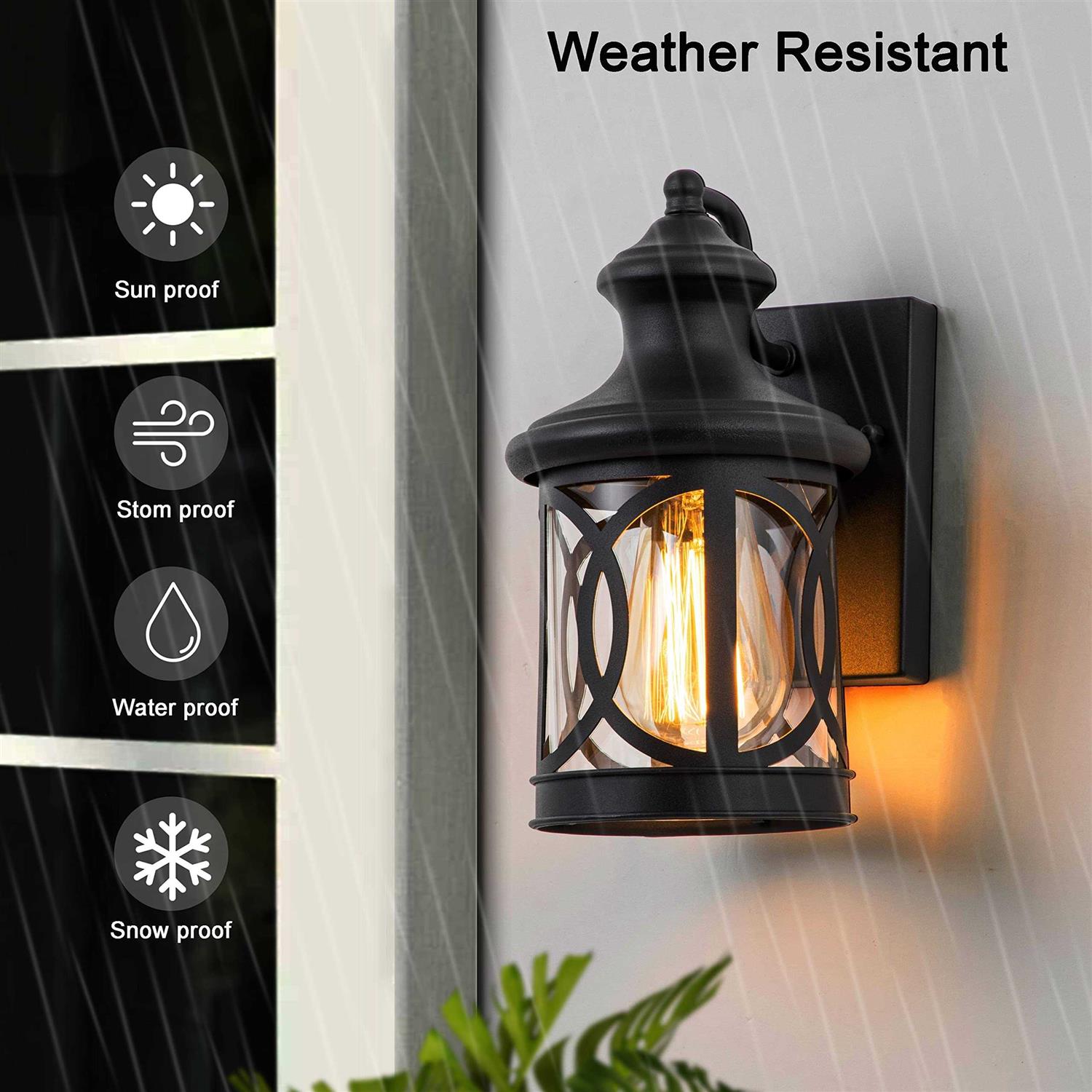 Laplusbelle 2-Pack Outdoor Wall Lights Porch Lights Waterproof Outdoor Wall Sconce - Image 4