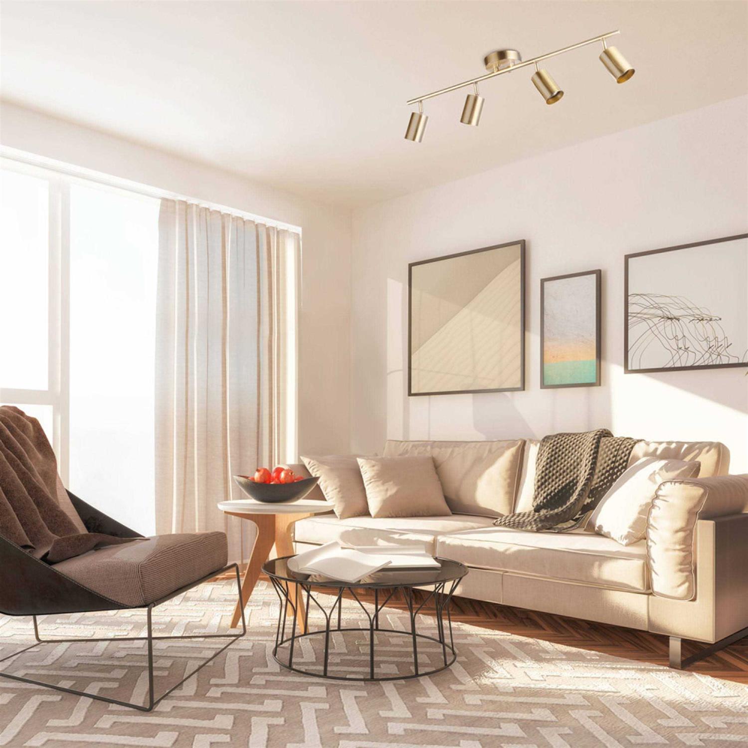 Globe Electric Pratt 4-Light Matte Brass Track Lighting 59822 - Image 4