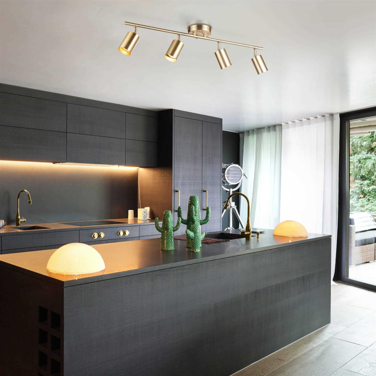 Globe Electric Pratt 4-Light Matte Brass Track Lighting 59822 - Image 5