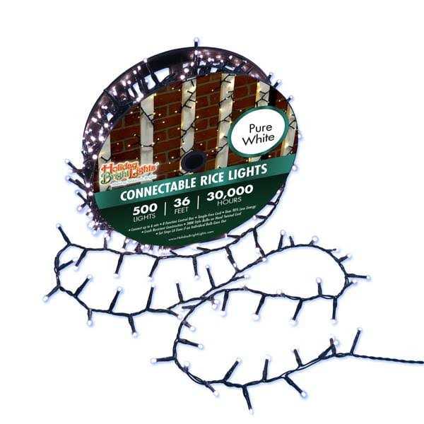 Holiday Bright Lights 250 Light 18' White Rice Light Set