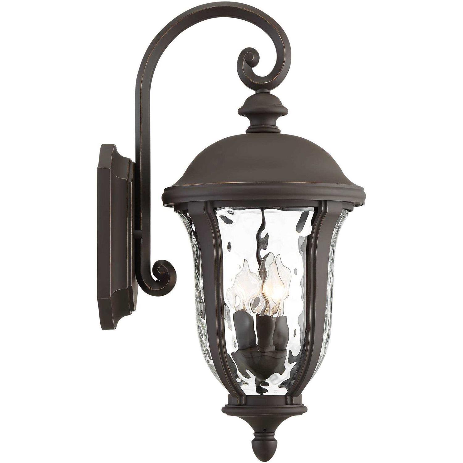 John Timberland Traditional Outdoor Wall Light Fixture Bronze 22 1/4 Clear Hammered Glass for Exterior House Porch Patio Deck - Image 3