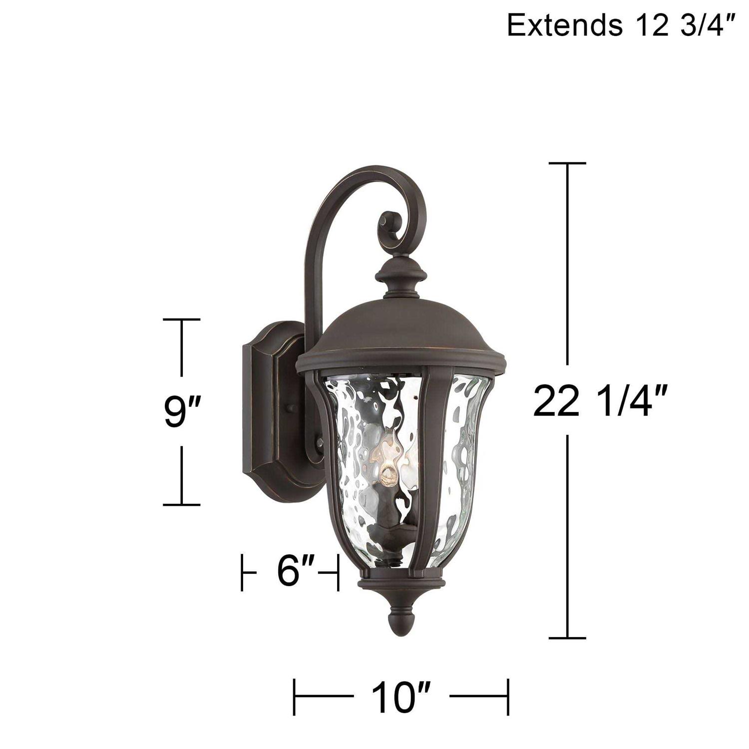 John Timberland Traditional Outdoor Wall Light Fixture Bronze 22 1/4 Clear Hammered Glass for Exterior House Porch Patio Deck - Image 4