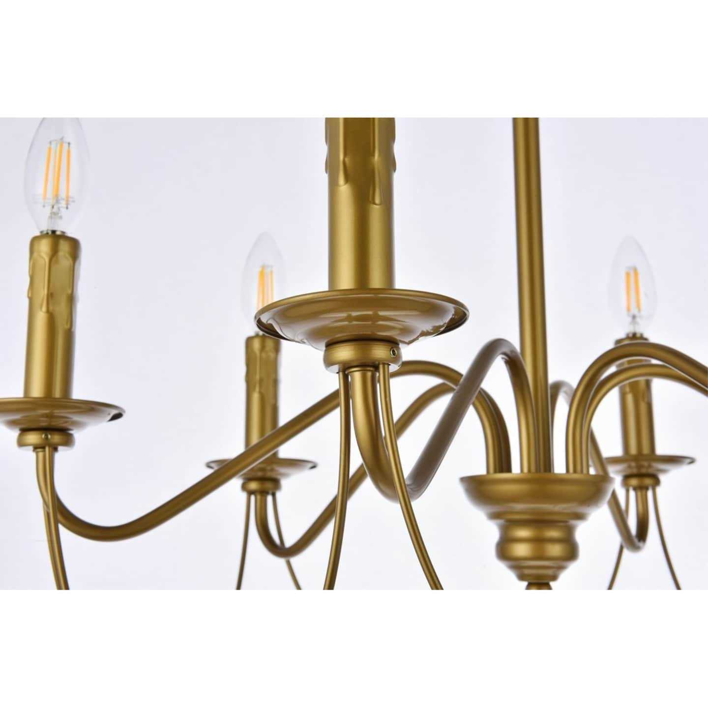 Elegant Lighting Westley 6 Light Brass Pendant LD7048D24BR - Image 4