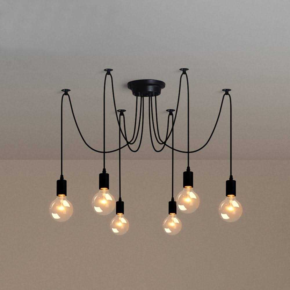 Bella Depot Modern Industrial Edison Lighting Adjustable Spider Light Cluster Chandelier - Image 3