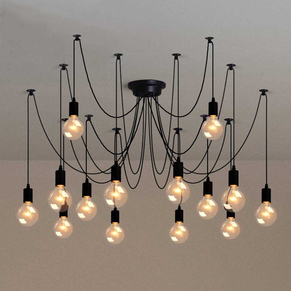 Bella Depot Modern Industrial Edison Lighting Adjustable Spider Light Cluster Chandelier - Image 4