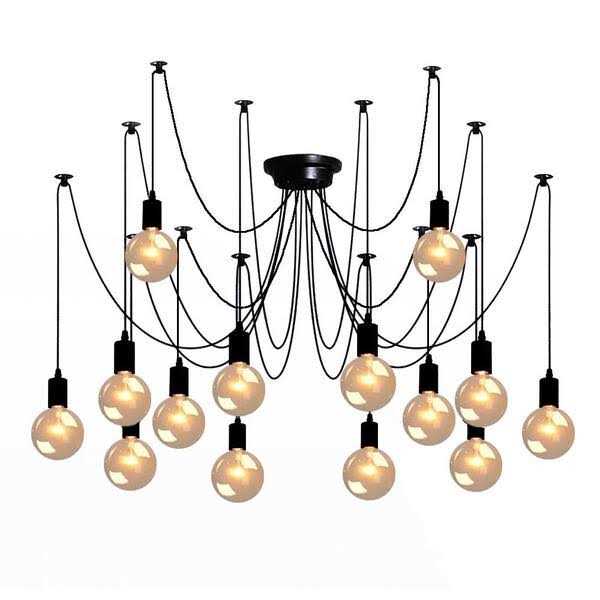 Bella Depot Modern Industrial Edison Lighting Adjustable Spider Light Cluster Chandelier - Image 4