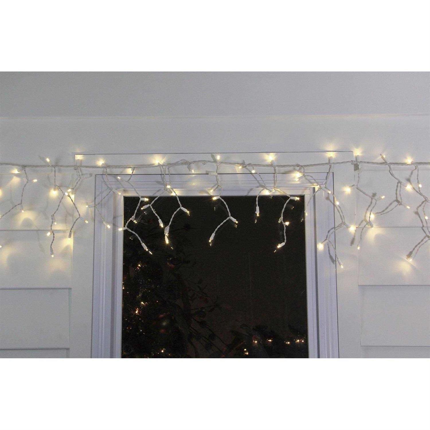 Northlight 100ct LED Wide Angle Icicle Christmas Lights Warm White - Image 3
