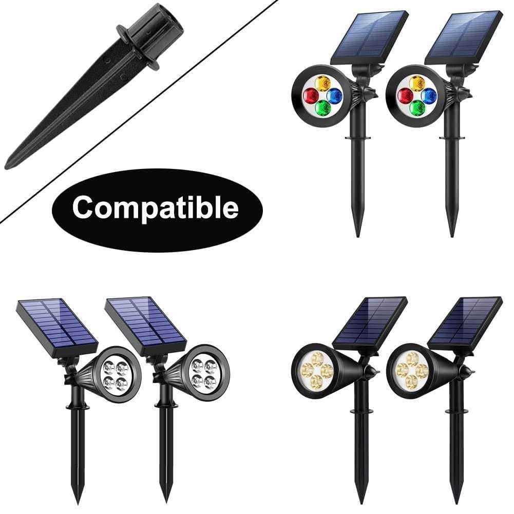 Metal Replacement Stakes for Solar Lights Outdoor Plastic Solar Pathway Lights Spike Replacer - Image 2