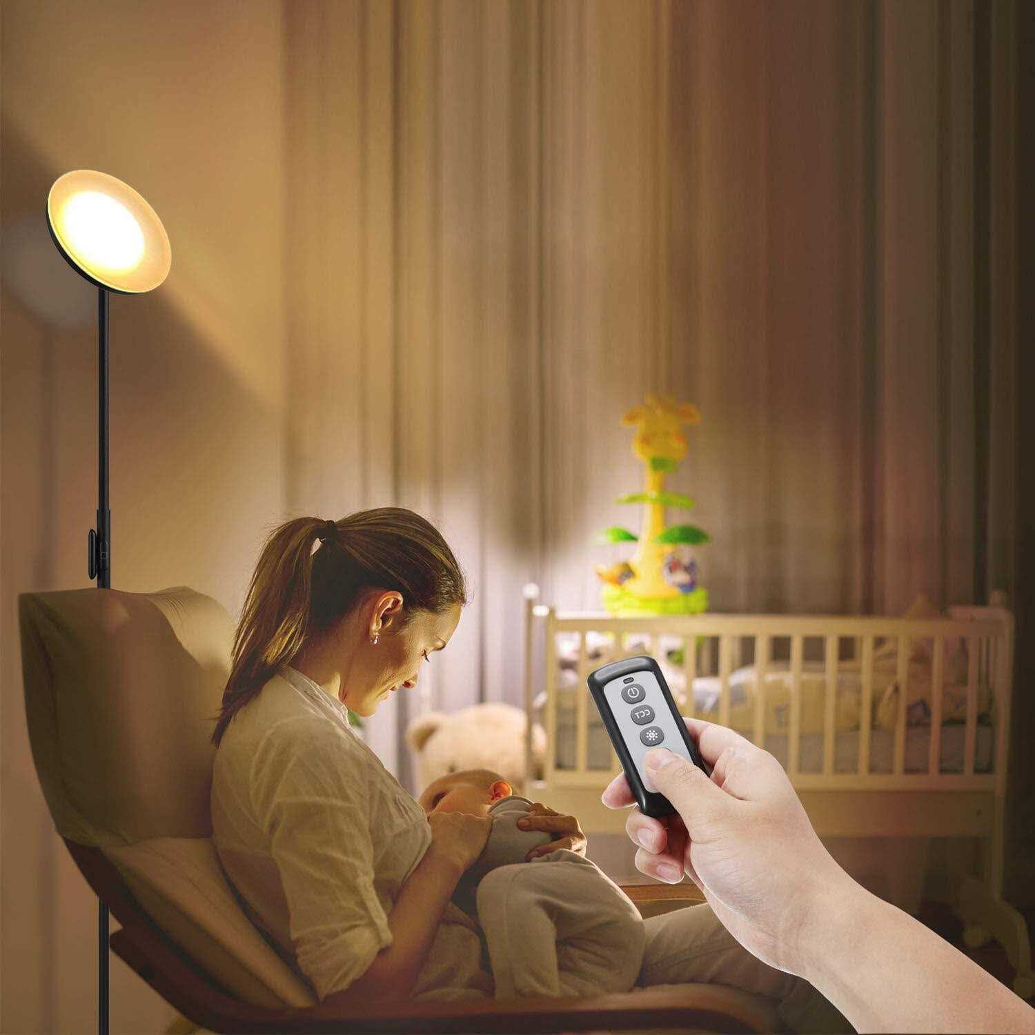 Joofo Floor Lamp,30W/2400LM Sky LED Modern Torchiere 3 Color Temperatures Super Bright-Tall Standing Pole Light with Remote & Touch Control - Image 5