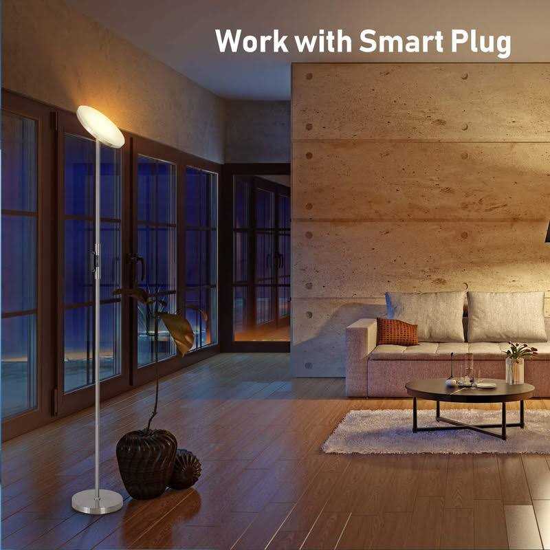 Joofo Floor Lamp,30W/2400LM Sky LED Modern Torchiere 3 Color Temperatures Super Bright-Tall Standing Pole Light with Remote & Touch Control - Image 4