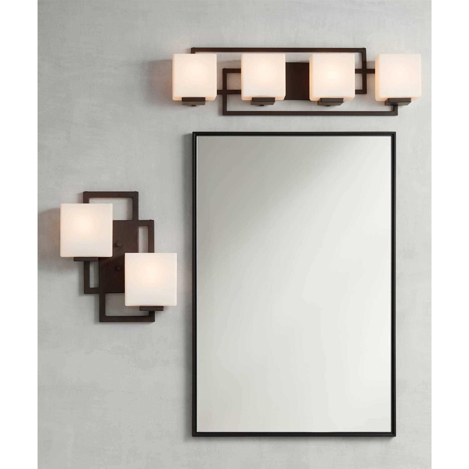 Possini Euro Design Lighting on The Square 15 1/2 High Bronze Wall Sconce - Image 3