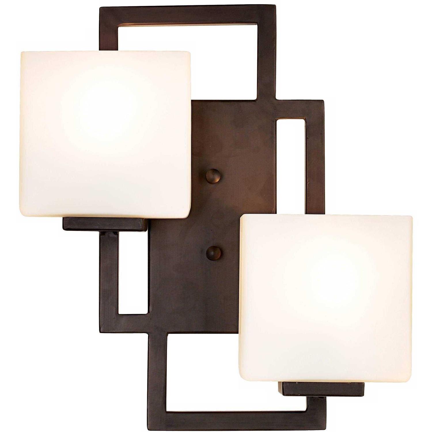 Possini Euro Design Lighting on The Square 15 1/2 High Bronze Wall Sconce - Image 4