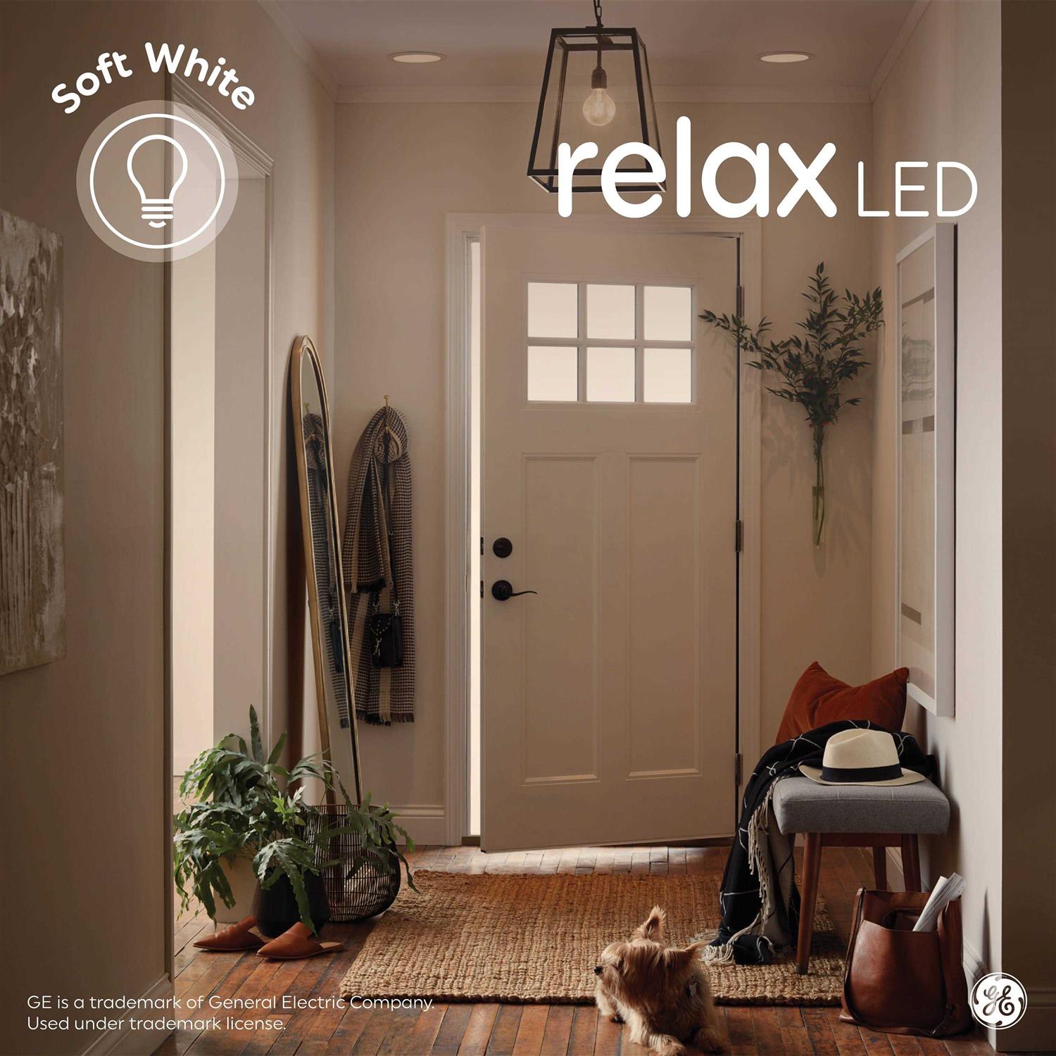 GE 8.5W 2pk Medium Decorative Relax Light Bulbs Clear 93130809 - Image 3