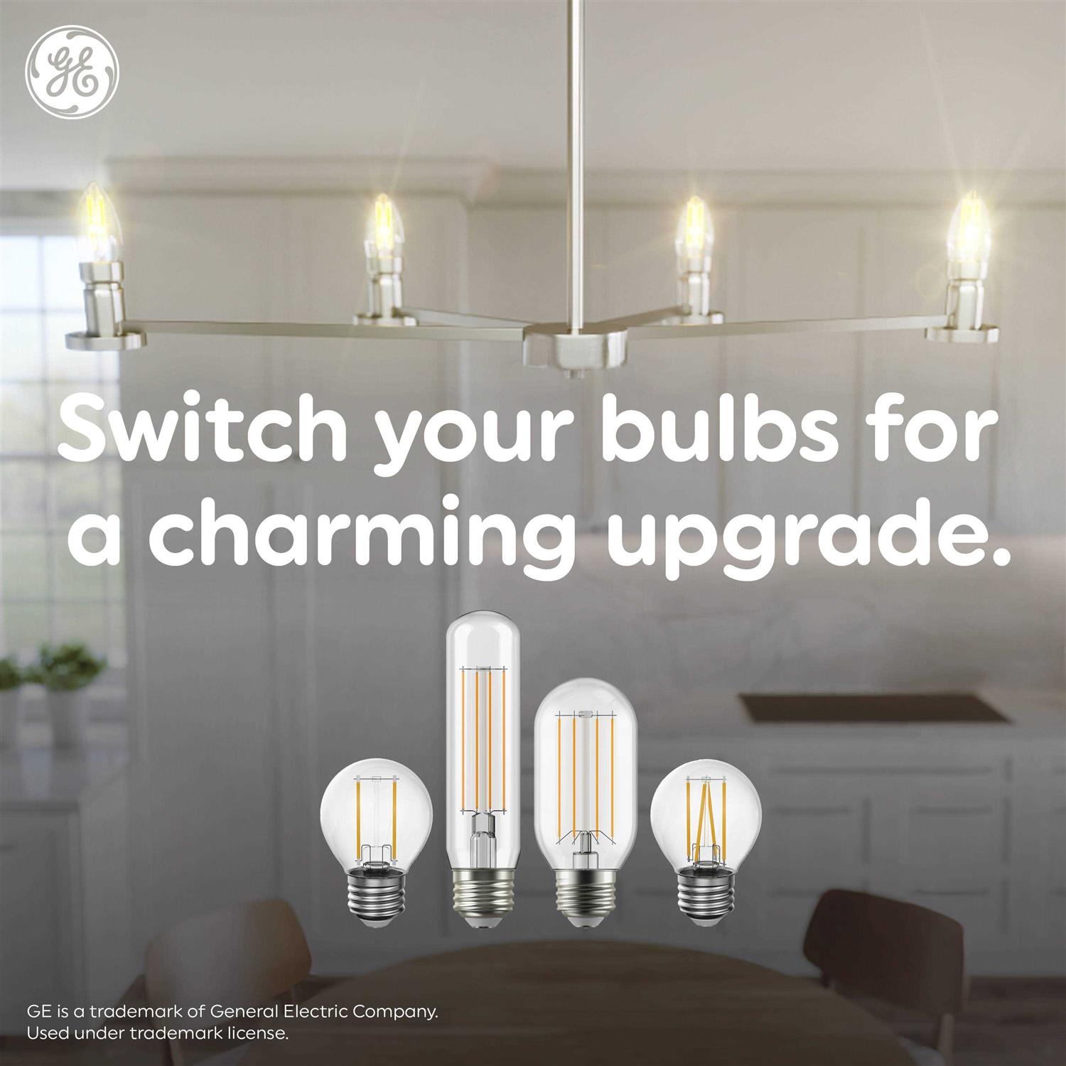GE 8.5W 2pk Medium Decorative Relax Light Bulbs Clear 93130809 - Image 5