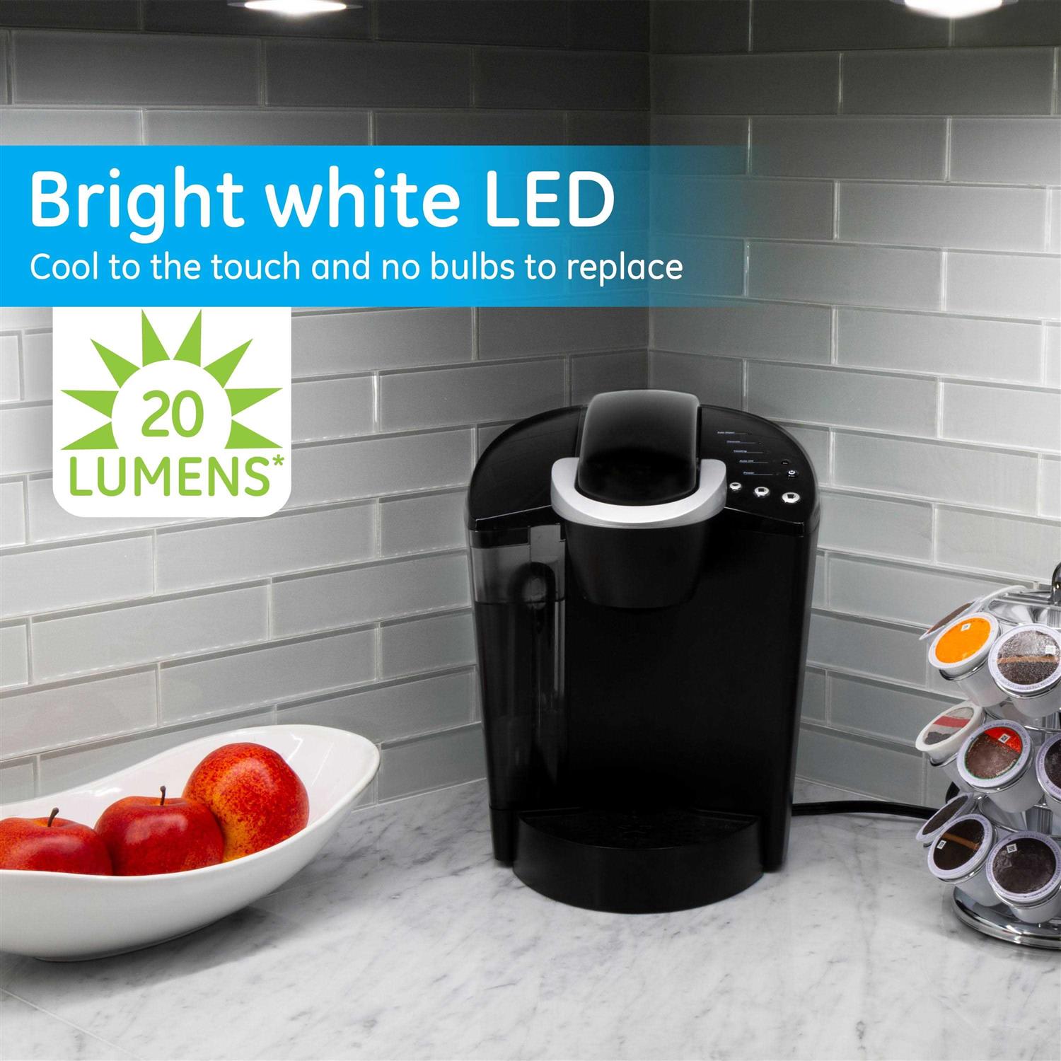 GE Wireless LED Puck Lights Battery Operated 20 Lumens Touch Light - Image 4