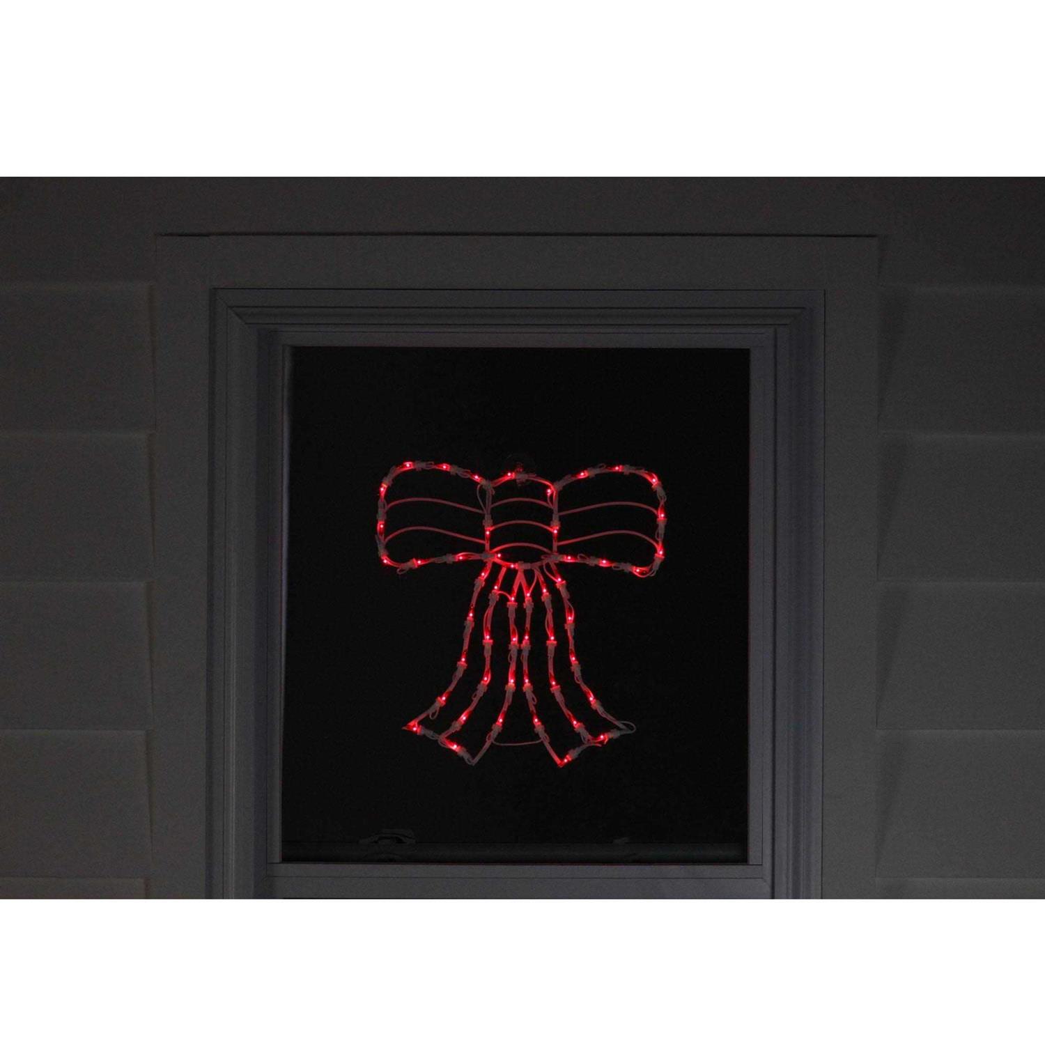 Northlight 14 Lighted Red Bow Christmas Window Silhouette Decoration - Image 2