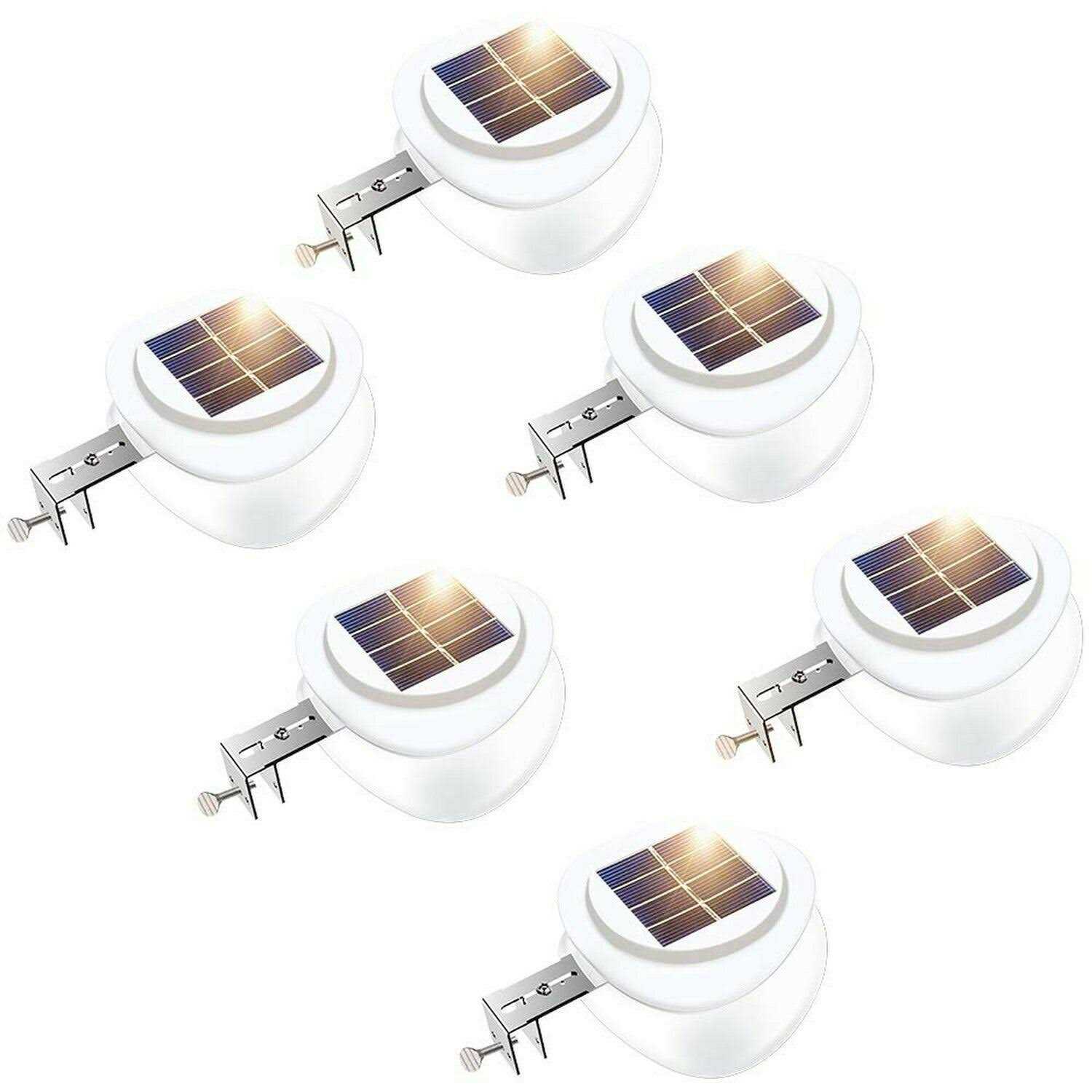 Roshwey Gutter Lights 6 Pack Solar Patio Decor Lights with 9 Led Waterproof Fence Lights for Eaves Garden Landscape Pathway - Image 4