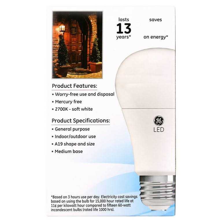 GE Light Bulb, LED, Outdoor, Soft White, 10.5 Watts - Image 3