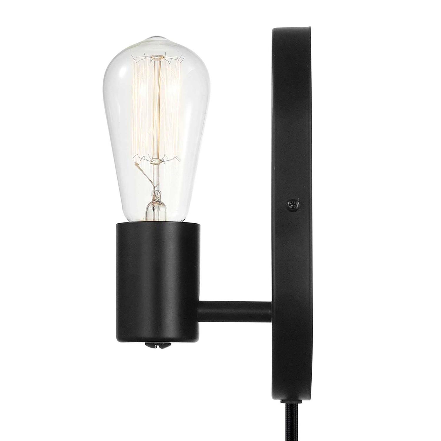 Globe Electric 51488 1-Light Plug-In or Hardwire Wall Sconce Matte Black - Image 3