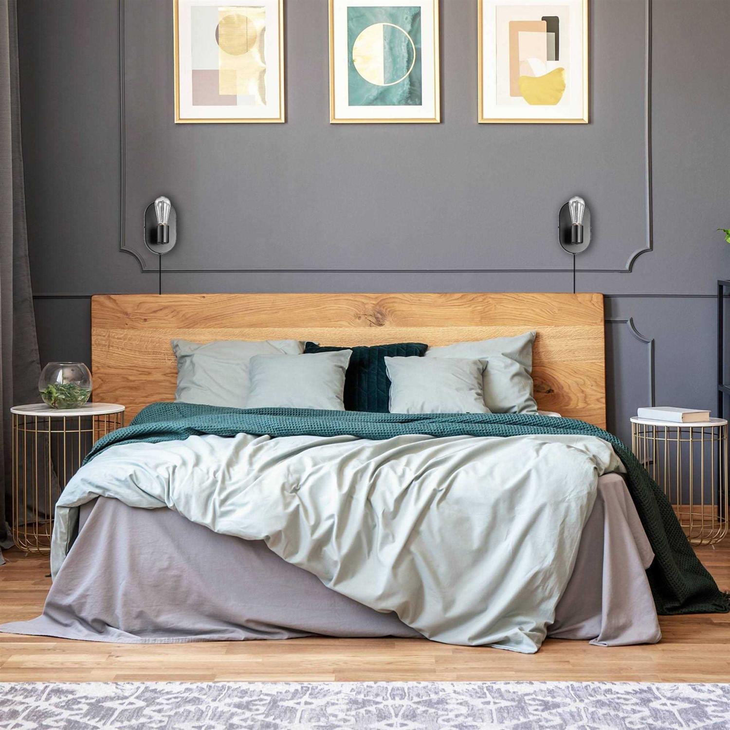 Globe Electric 51488 1-Light Plug-In or Hardwire Wall Sconce Matte Black - Image 4