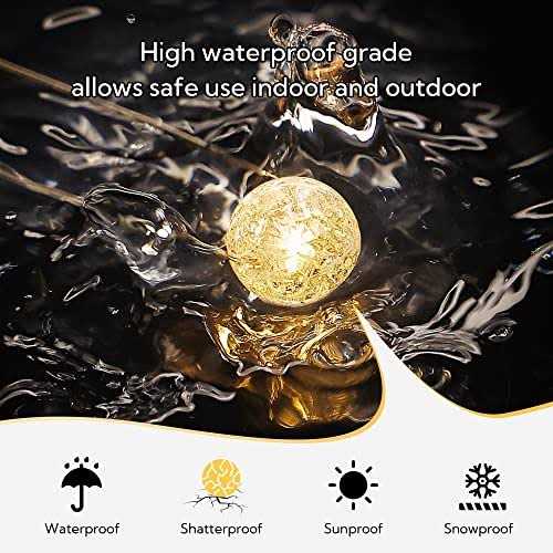BEEWIN Globe String Lights for Bedroom,Crystal Crackle Ball Lights 10FT 30 LED USB Fairy Lights - Image 5