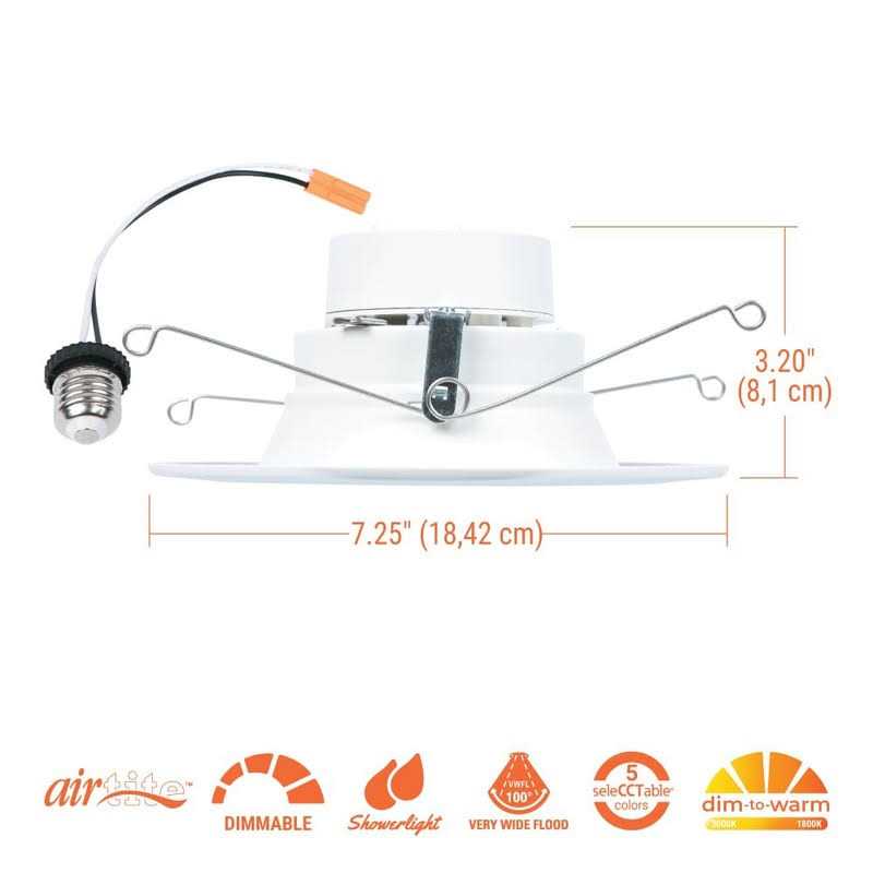 Halo RL56069FSD2W1EWH RL56 Series 5/6-Inch Recessed LED Retrofit Module. Selectable CCT Integrated LED Matte White, 600 Lumens - Image 3
