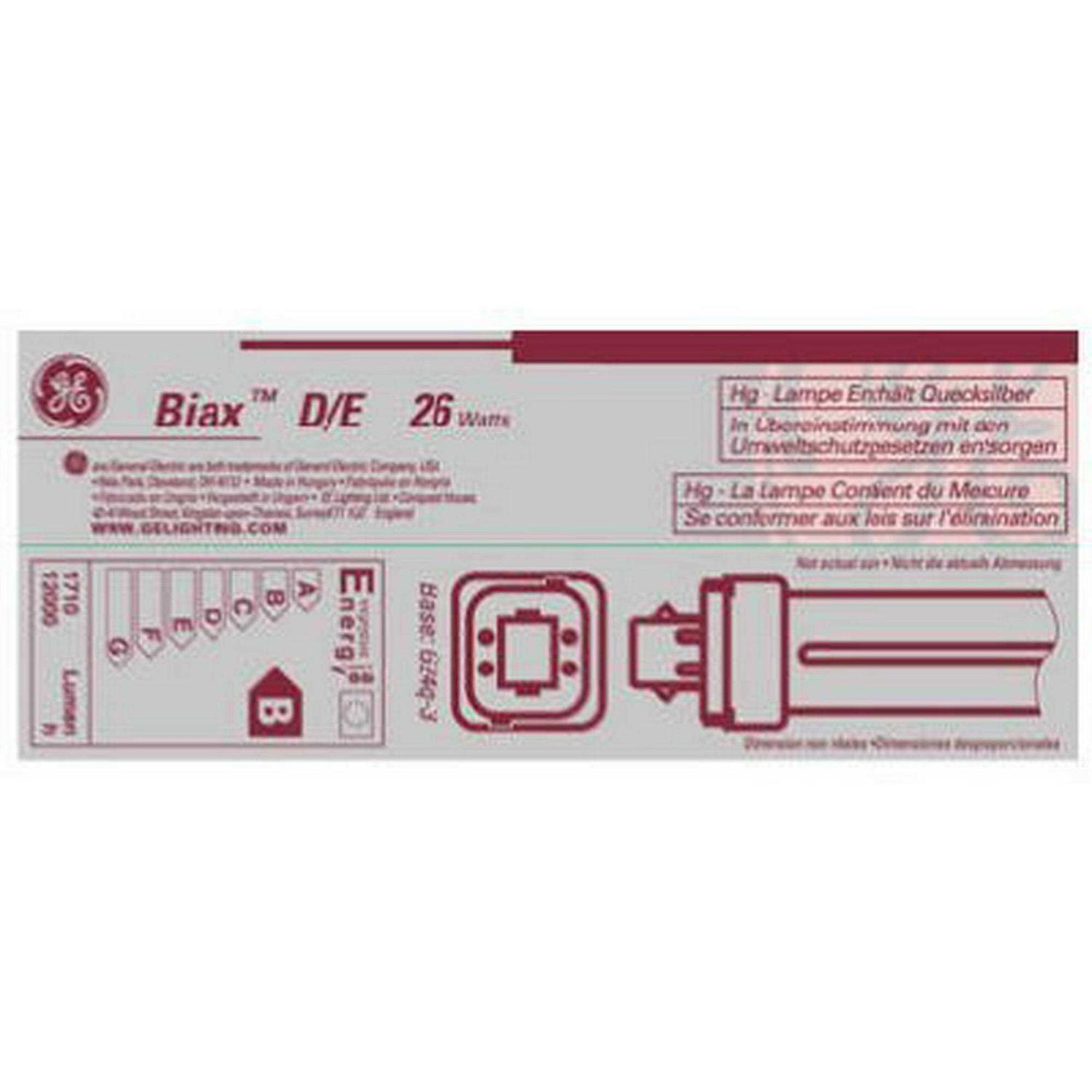 GE Double Tube 4 Pin CFL Bulb, 26 W - Image 4