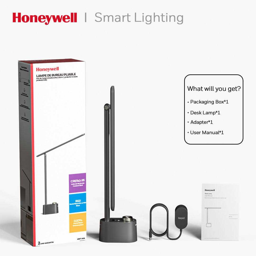 Honeywell Foldable Modern Table Lamp with USB A+C Charging Port - Image 5