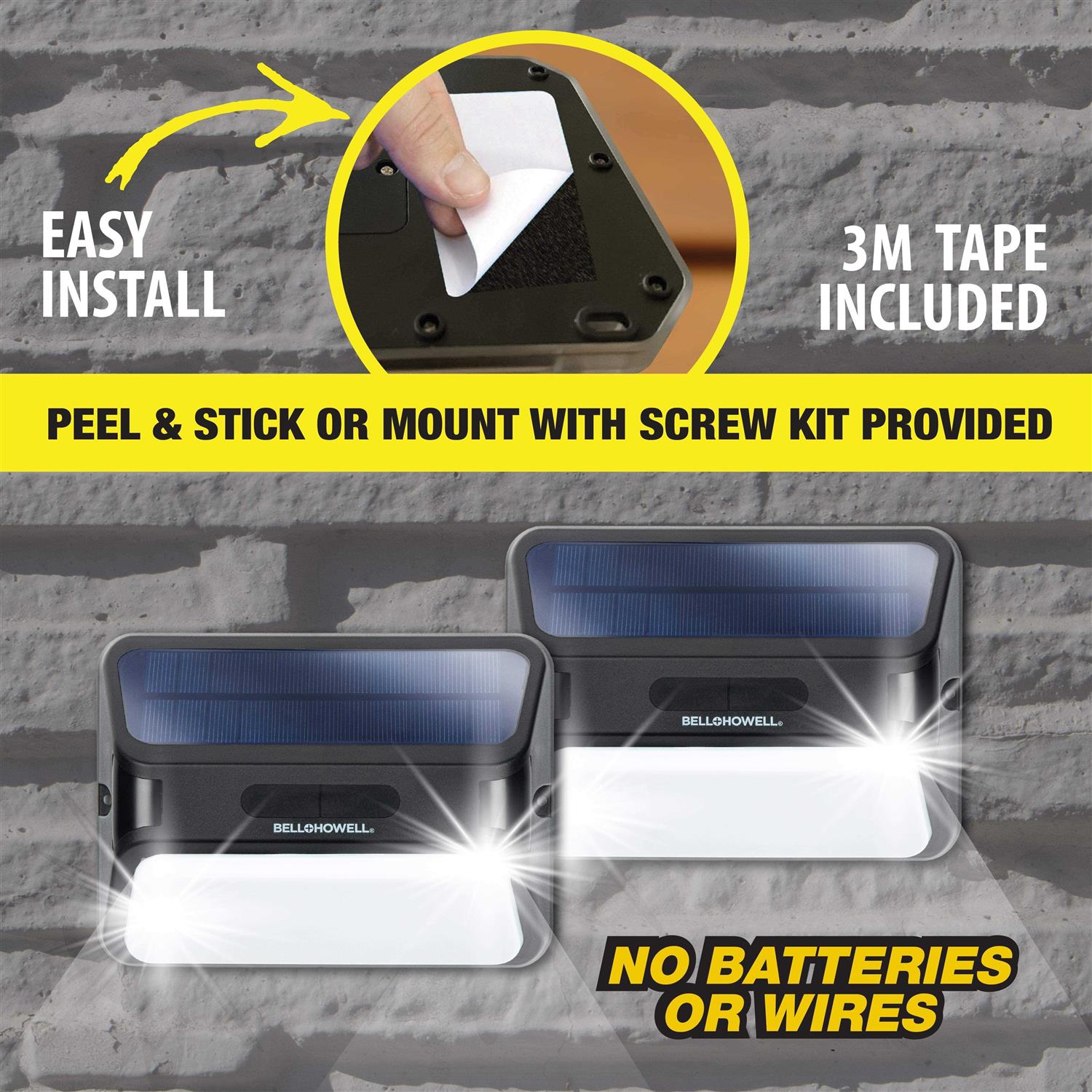 Bell and Howell Solar Light Bionic Wall Light Max Color Changing with Remote Control 120 Beam Angles - Image 3