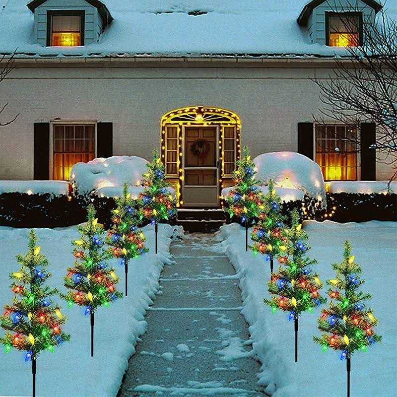 Janchs Upgraded Set of 4pcs Solar Christmas Tree Lights Outdoor Decorations with 80 LED - Image 3