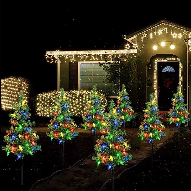 Janchs Upgraded Set of 4pcs Solar Christmas Tree Lights Outdoor Decorations with 80 LED - Image 4