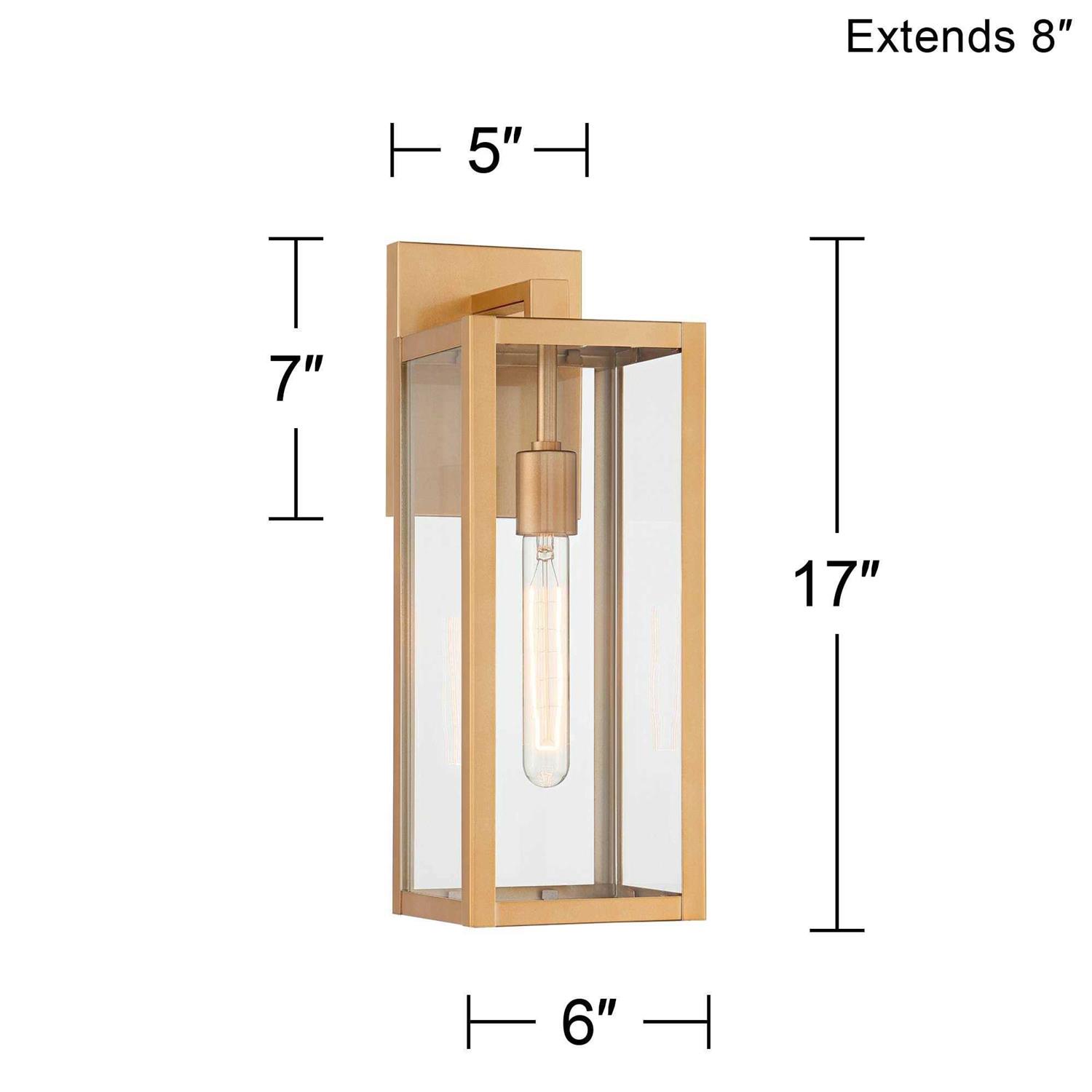 John Timberland Titan Modern Outdoor Wall Light Fixture Soft Gold 17 Clear Glass for Post Exterior Barn Deck House Porch Yard Posts Patio Outside - Image 4