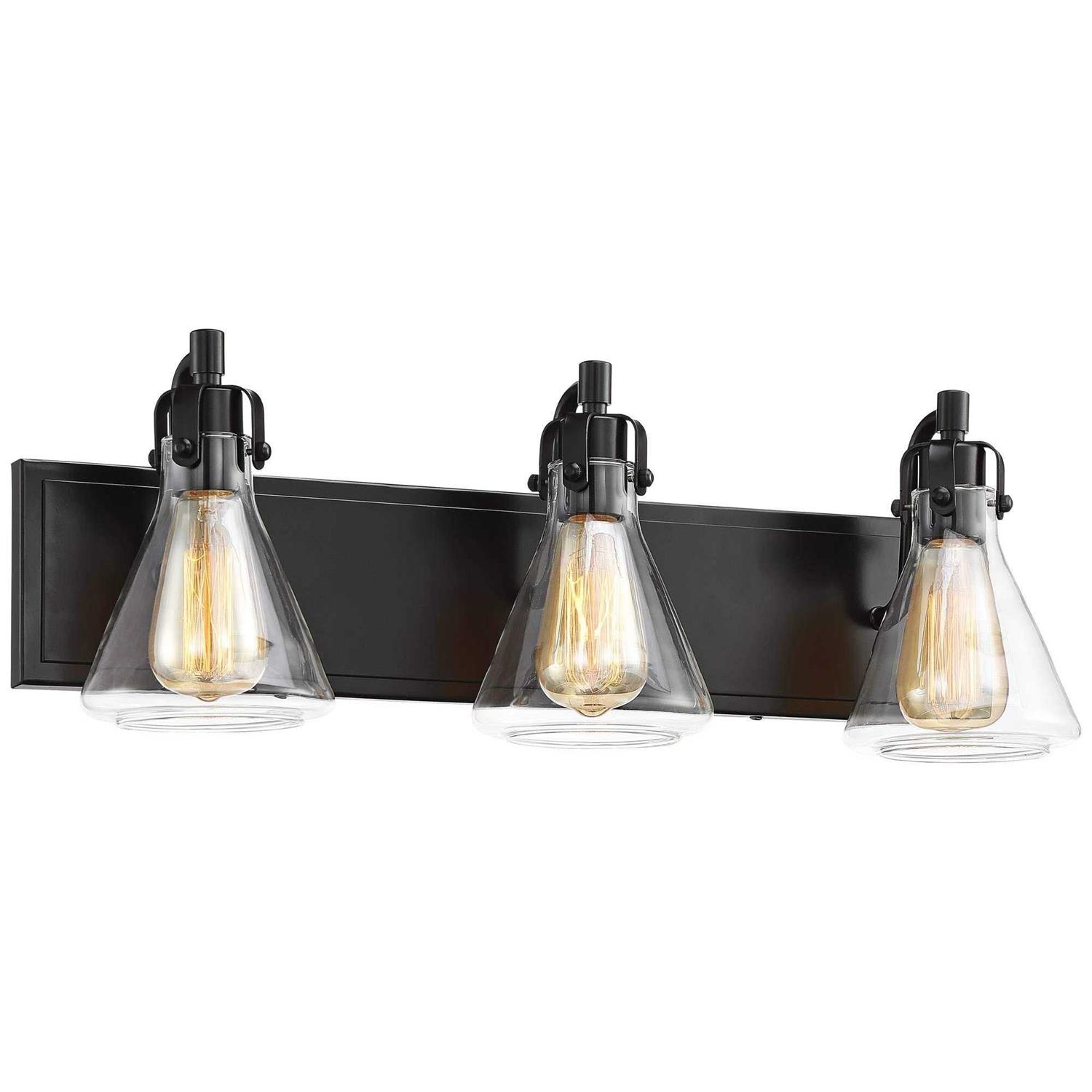 Possini Euro Design Cindy Rustic Vintage Wall Light Bronze Hardwire 24 3-Light Fixture Clear Glass Shade for Bedroom Bathroom Vanity Living Room - Image 5