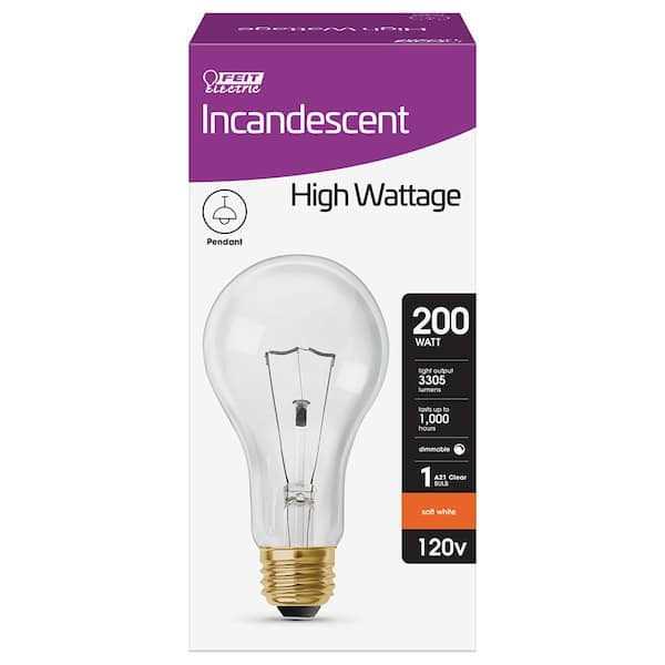 Feit Electric 300-Watt High Lumen Clear PS25 Medium E26 Soft White Utility Incandescent Light Bulb - Image 3