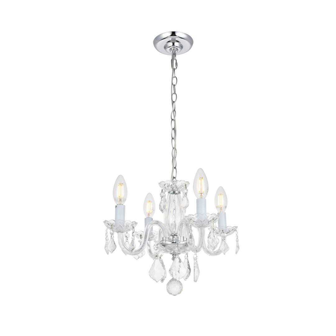 Lamy 4 Light Candle Style Classic / Traditional Chandelier with Crystal Accents House of Hampton Finish - Image 5
