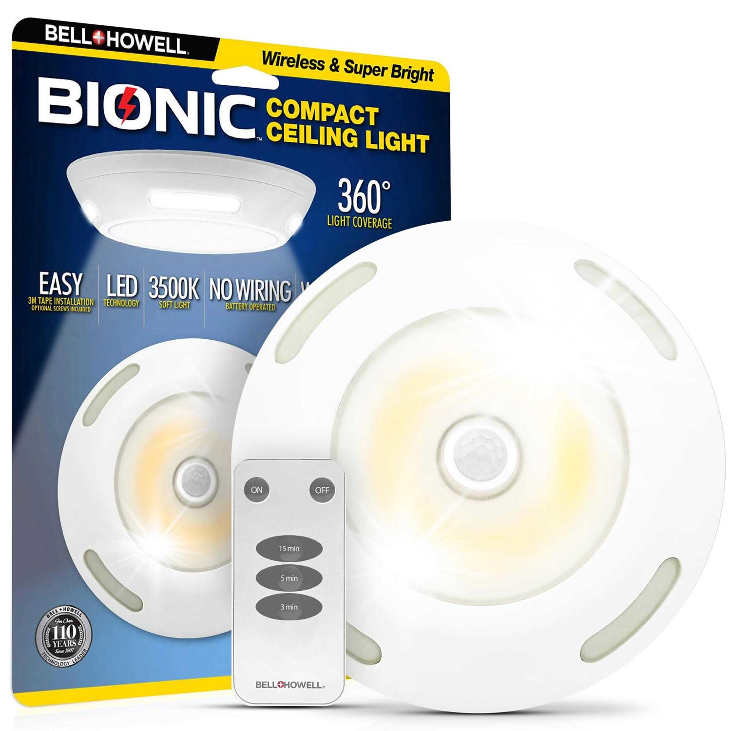 Bell+howell Bionic Ceiling Light Compact Size Wireless Motion Sensor Modern Battery Powered Ceiling Light - Image 4