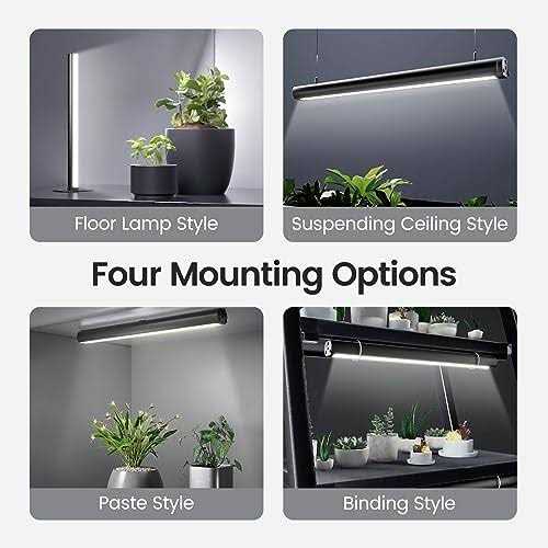 MistyJungle Grow Light for Indoor Plant 4 Mounting Modes Full Spectrum Dimmable Brightness Tube LED Table Growing Lamp - Image 4