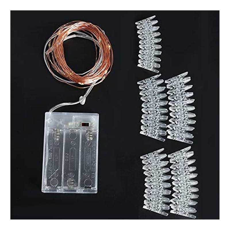 JMTGNSEP 50 LEDs Photo Clips String Light Battery Powered Decoration For Home Bedroom Indoor Christmas Party Decoration For Photo pict - Image 4