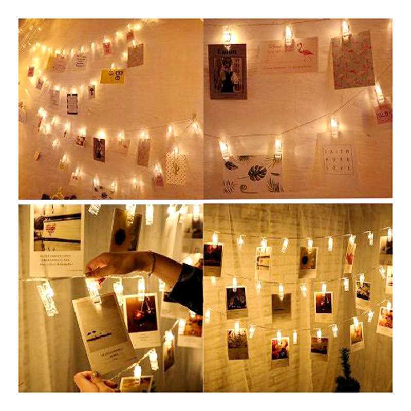 JMTGNSEP 50 LEDs Photo Clips String Light Battery Powered Decoration For Home Bedroom Indoor Christmas Party Decoration For Photo pict - Image 5