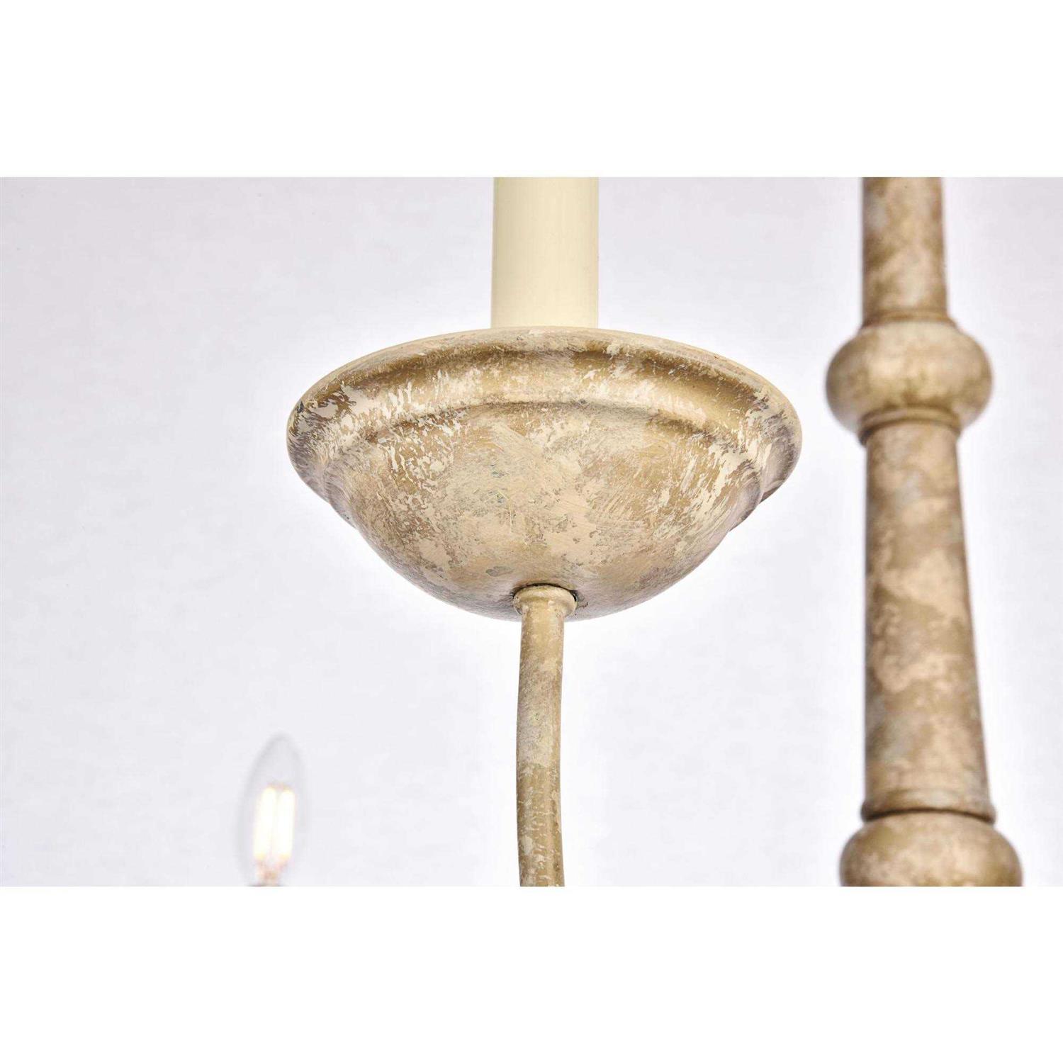 Elegant Lighting Merritt 6-Light Chandelier in Weathered Dove LD6007D35WD - Image 5